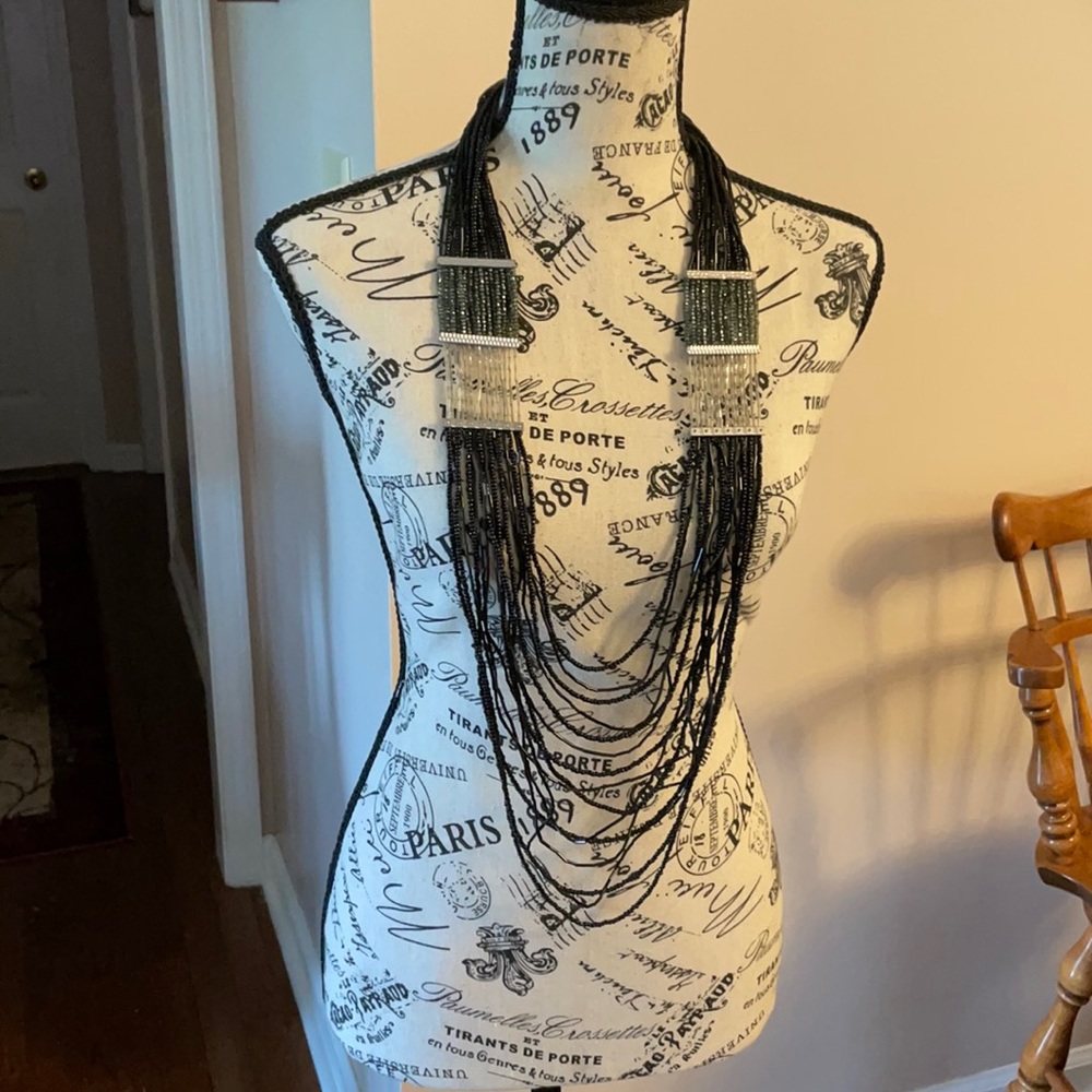 Chico’s Multi-Strand Seed Bead Adjustable Necklace - image 1